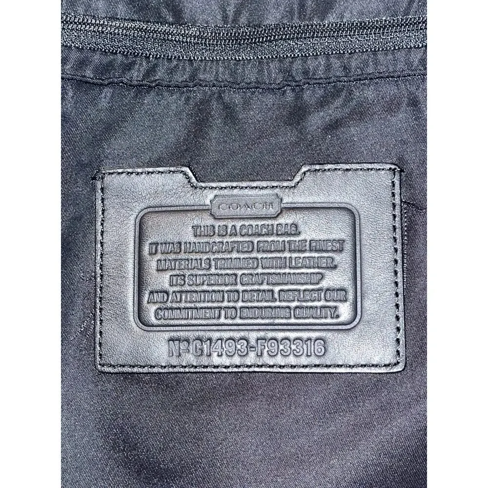 Coach Varick F93316 Nylon Messenger Garment Bag Black Leather Trim Travel Rare